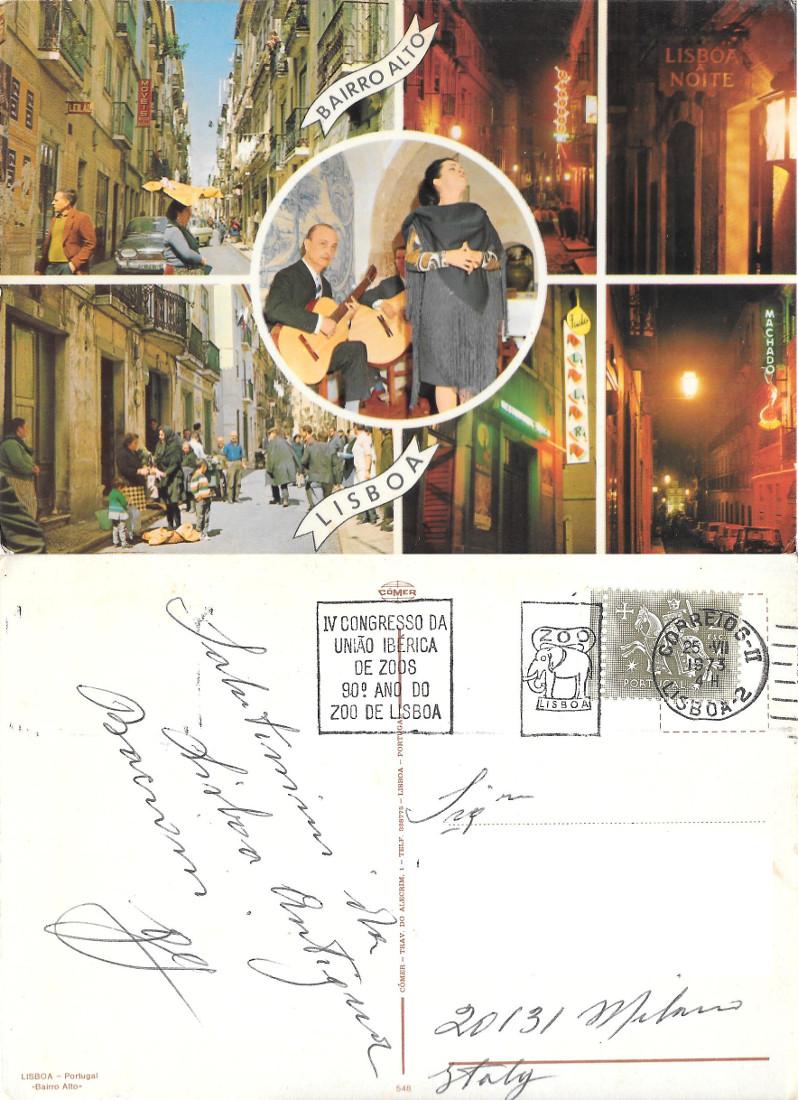 Lisboa. Bairro Alto. Viaggiata 1973