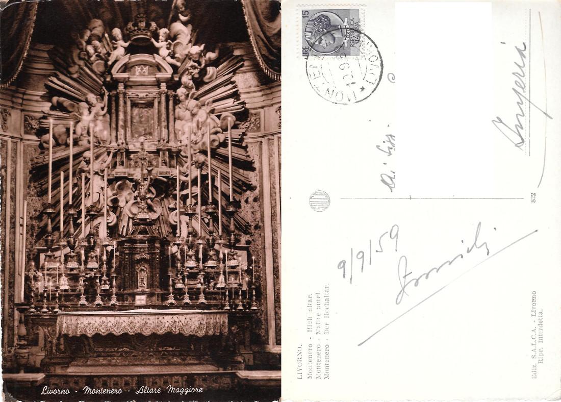 Livorno. Montenero. Altare Maggiore. Viaggiata 1959