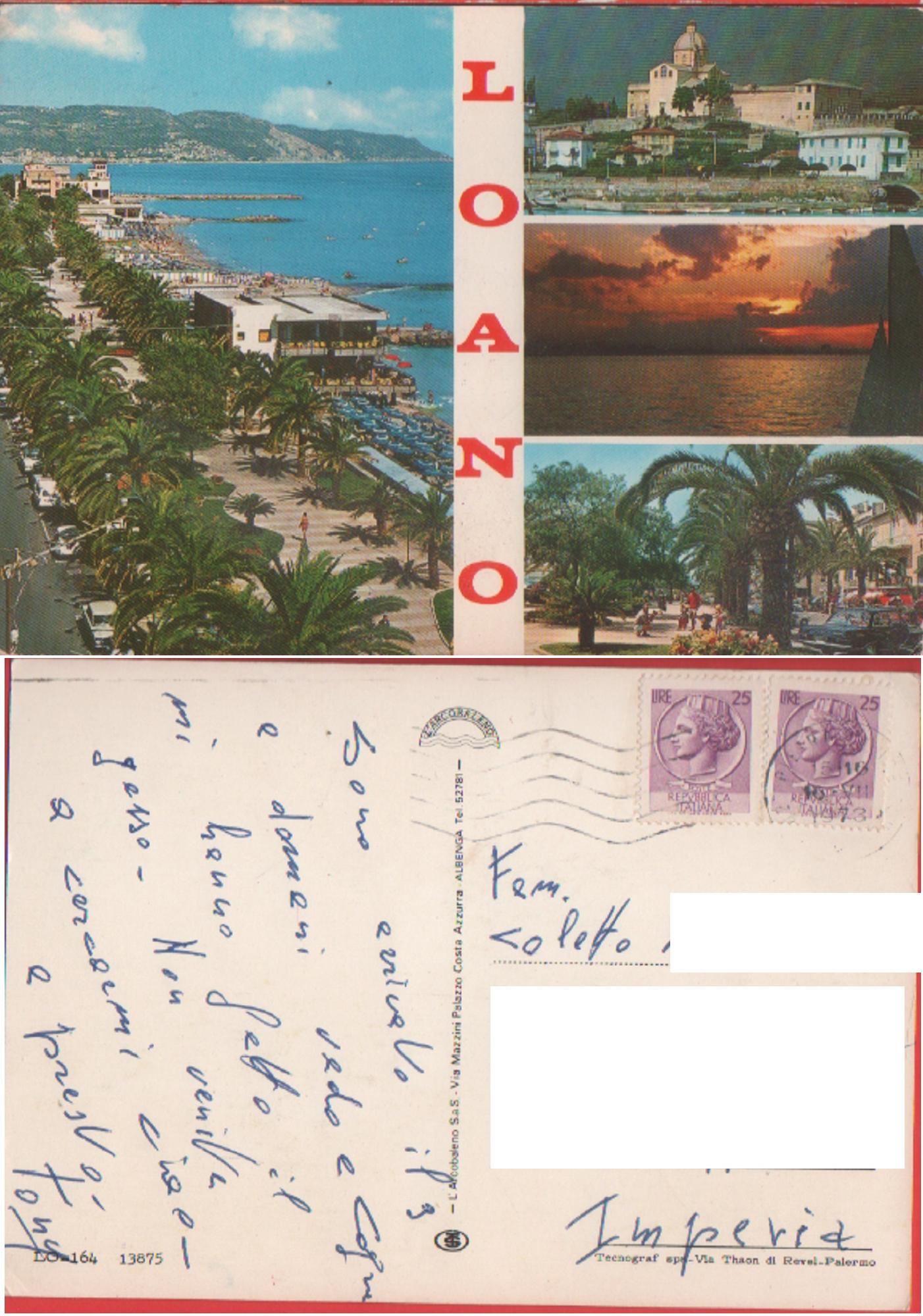 Loano. Viaggiata 1973