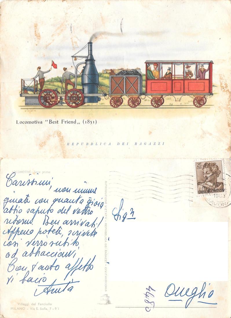 Locomotiva Best Friend. Repubblica dei Ragazzi (MI). Viaggiata 1963