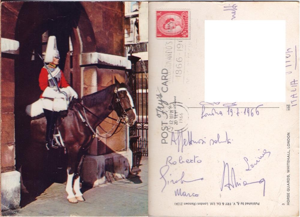 London. Horse Guards, Whitehall. Viaggiata 1966