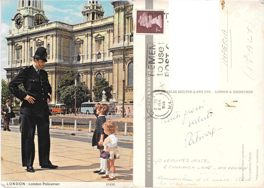 London Policeman. Viaggiata 1976