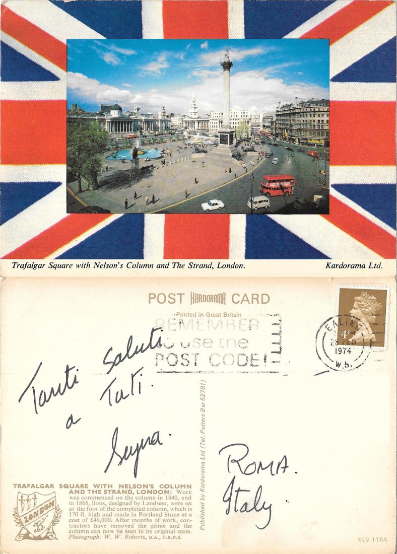 London. Trafalgar Square with Nelson's Column and The Strand. Viaggiata …