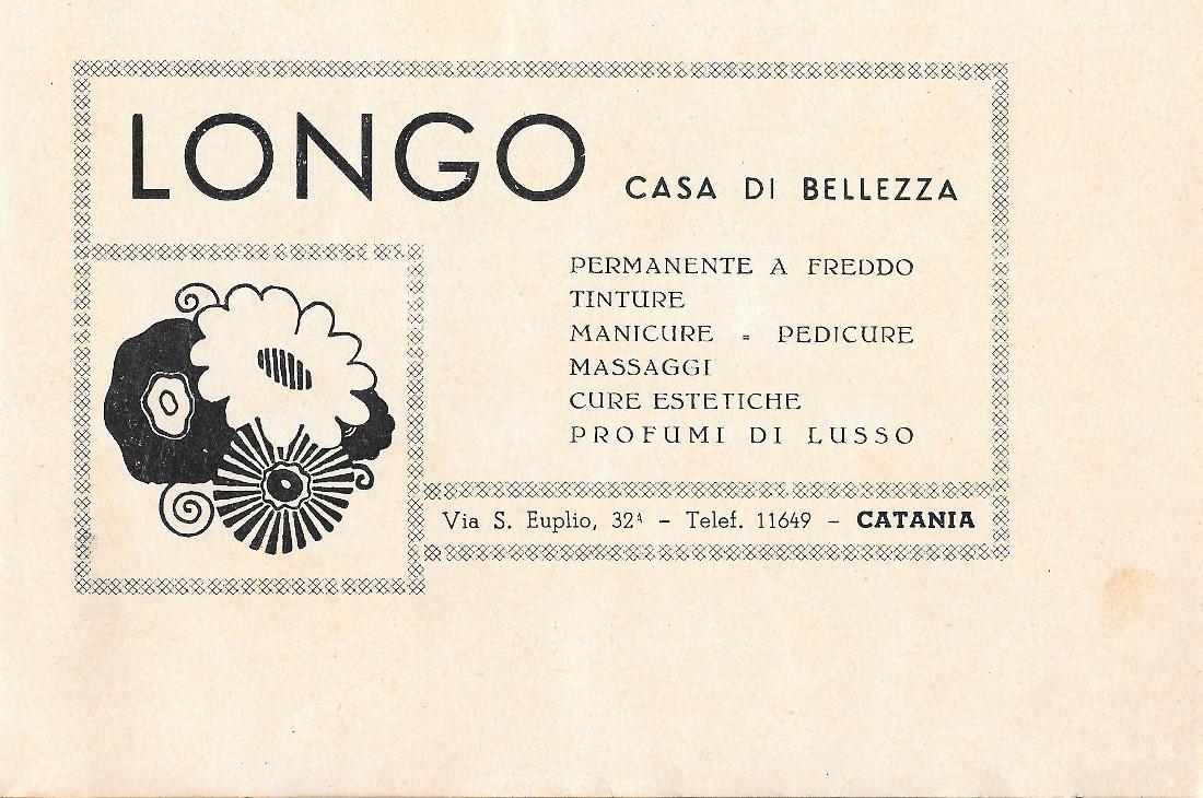 Longo. Casa di bellezza. Catania. Pubblicità 1947