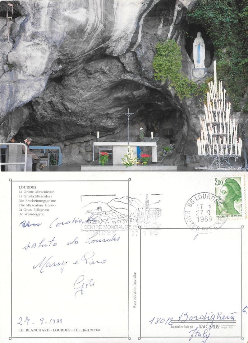 Lourdes. La Grotte Miraculeuse. Viaggiata 1989