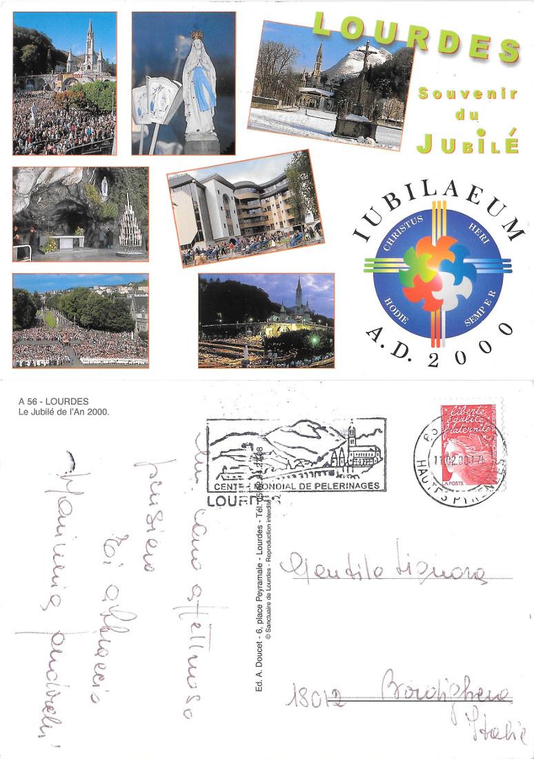 Lourdes. Souvenir du Jubile 2000. Viaggiata 2000