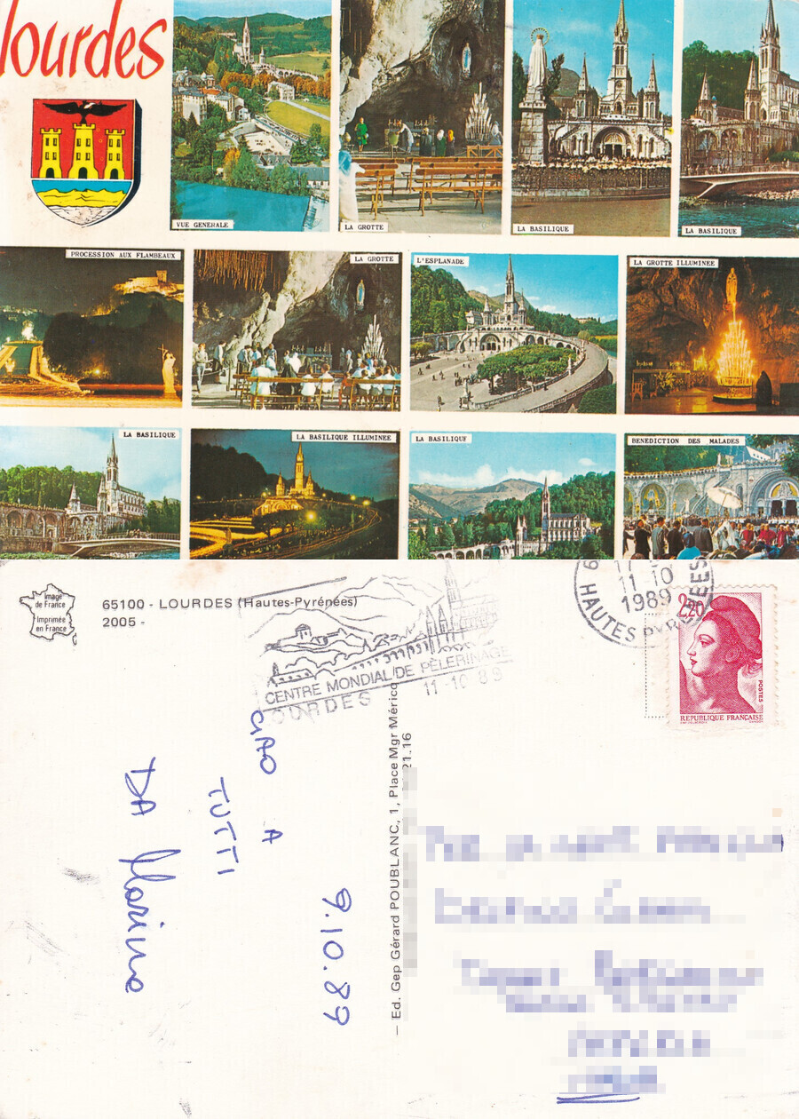 Lourdes. Vedutine - Viaggiata 1989