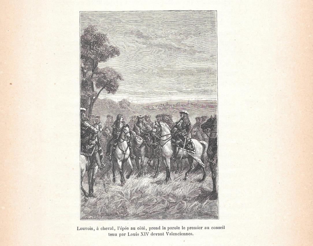 Louvois, a cheval, l'epee au cote, prend la parole... Stampa …