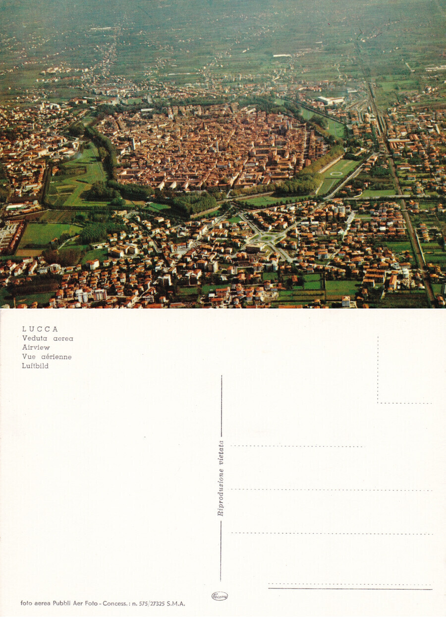 Lucca. Veduta aerea. Non viaggiata