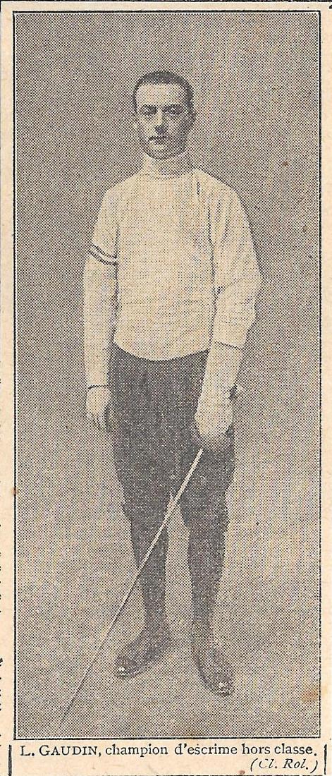 Lucien Gaudin, champion d'escrime hors classe. Stampa 1923