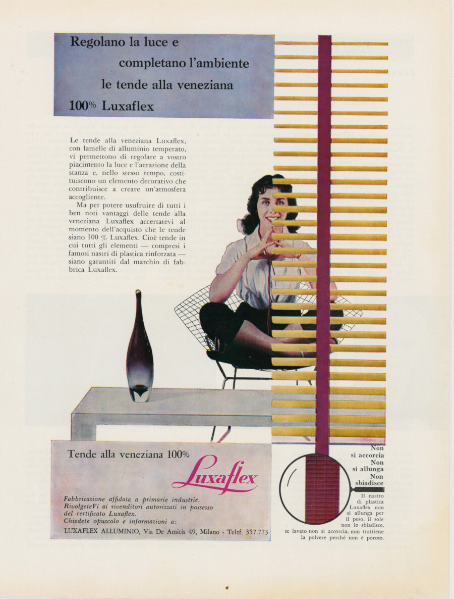 Luxaflex tende alla veneziana. Advertising 1957