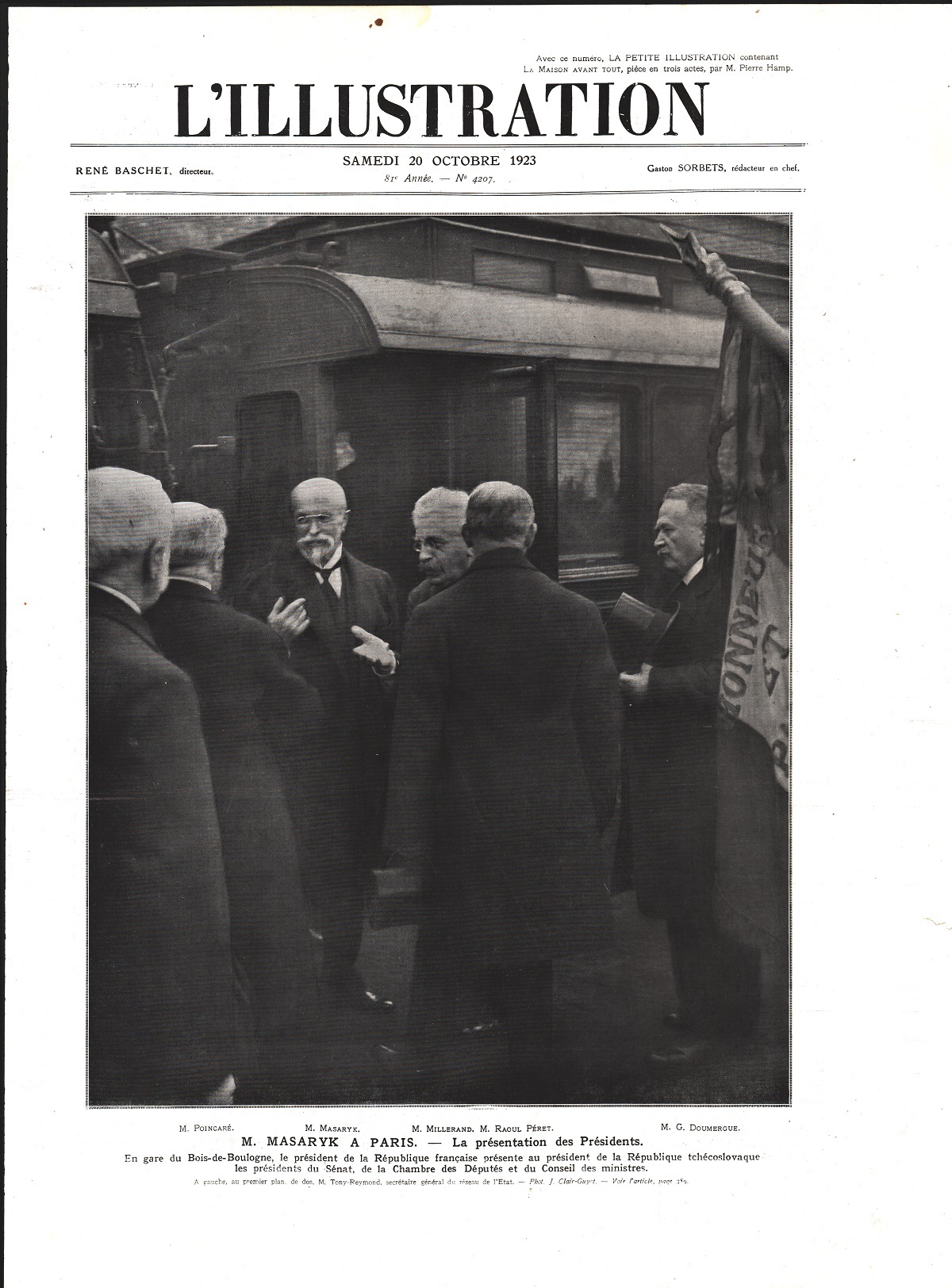 M. Masaryk a Paris. Immagine 1923