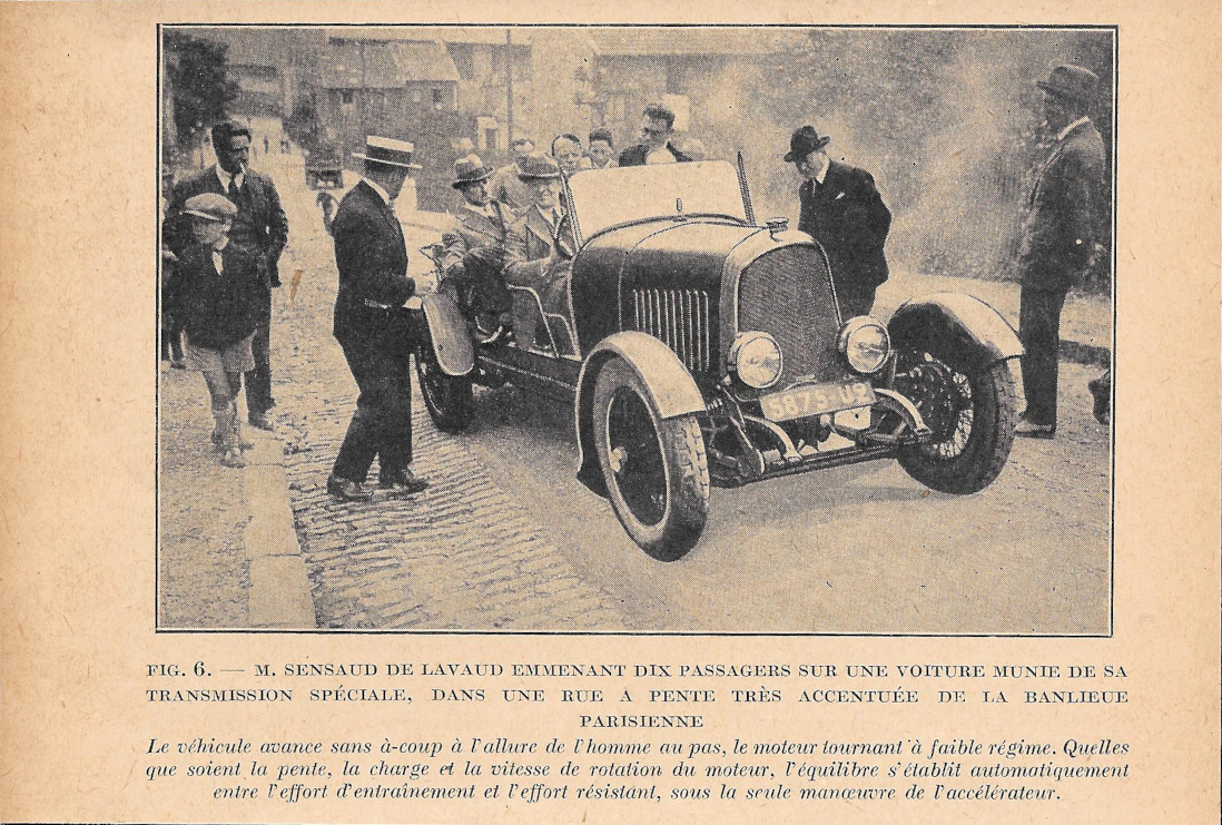 M. Sensaud de Lavaud Emmenant dix passagers sur une voiture …