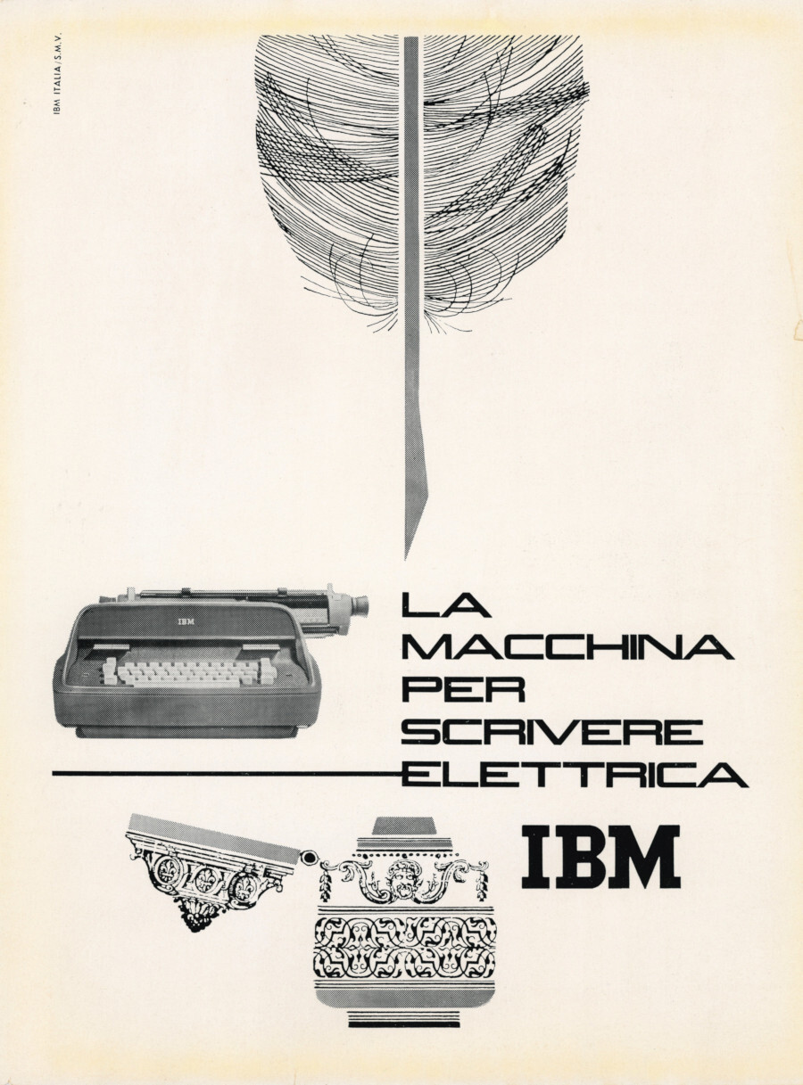 Macchina da scrivere elettrica IBM/Olivetti Studio 44. Advertising 1961