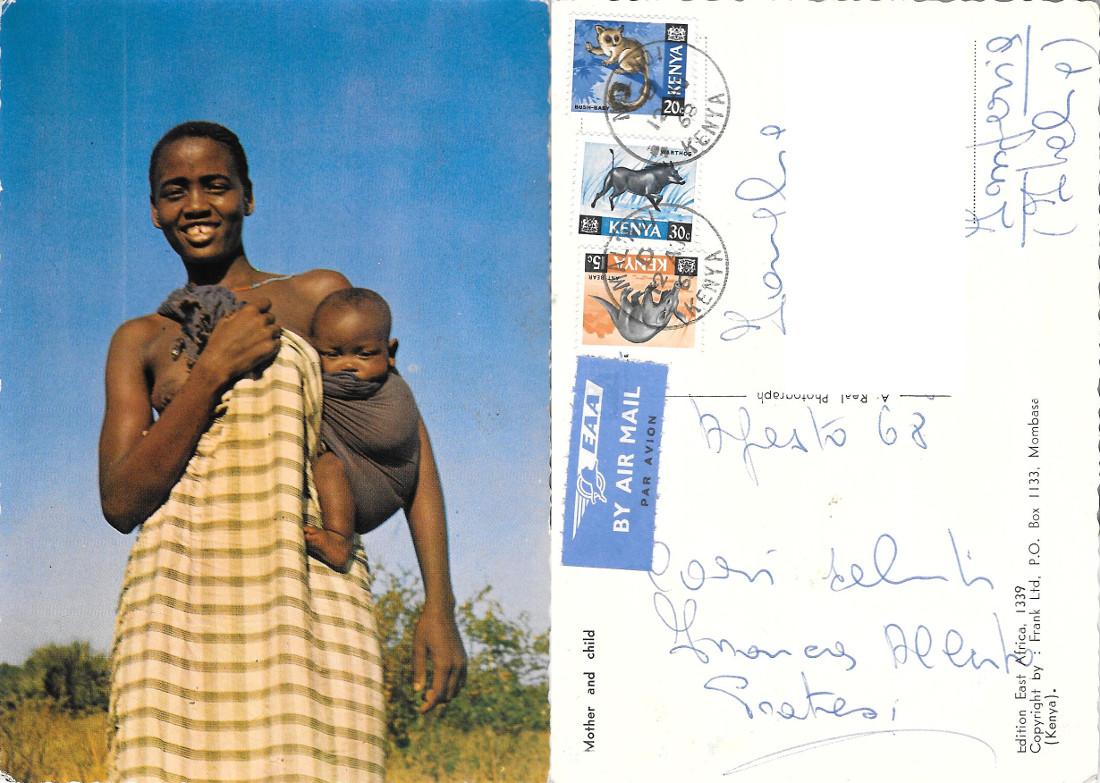 Madre e figlia (Kenya). Viaggiata 1968