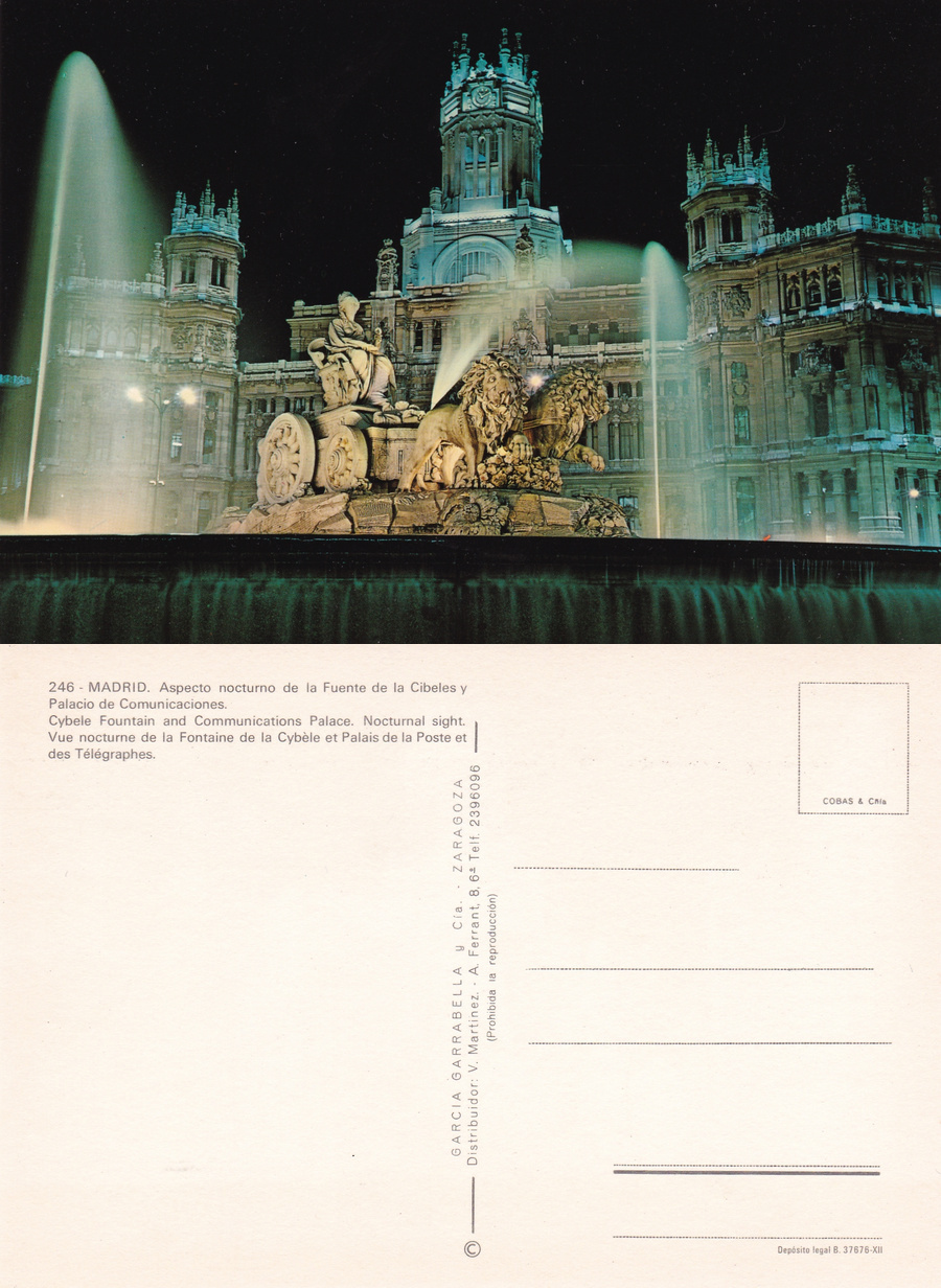 Madrid. Fuente de la Cibeles y Palacio de Comunicationes. Non …