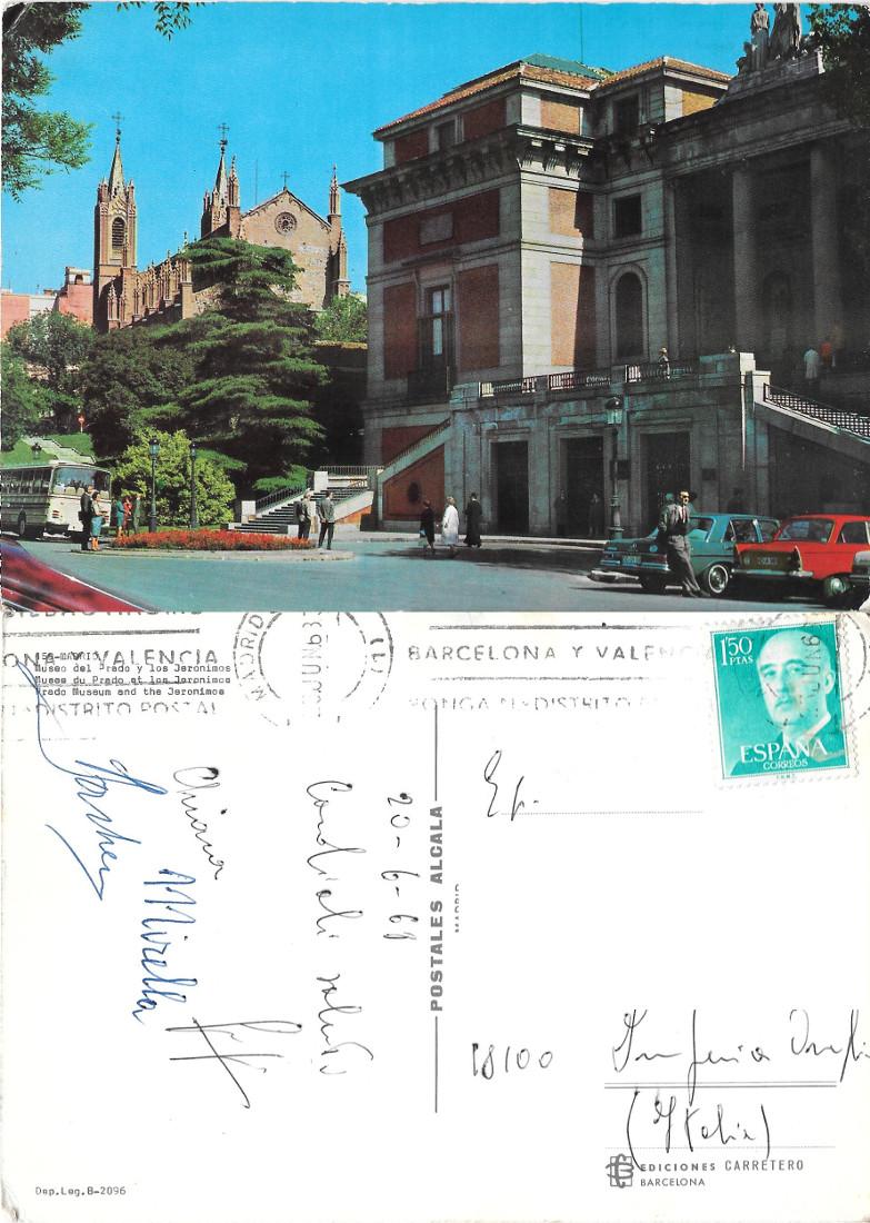 Madrid. Museo del Prado e Jeronimos. Viaggiata 1968
