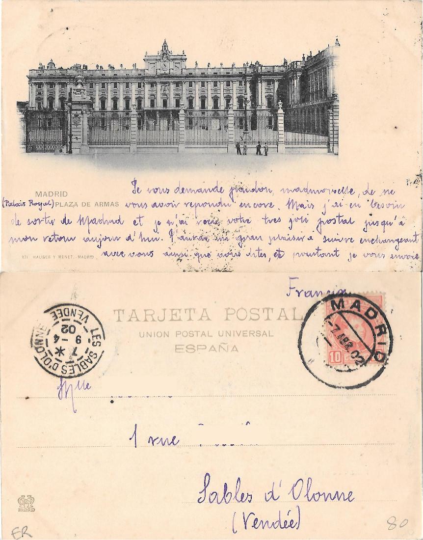 Madrid. Plaza de Armas. Viaggiata 1902