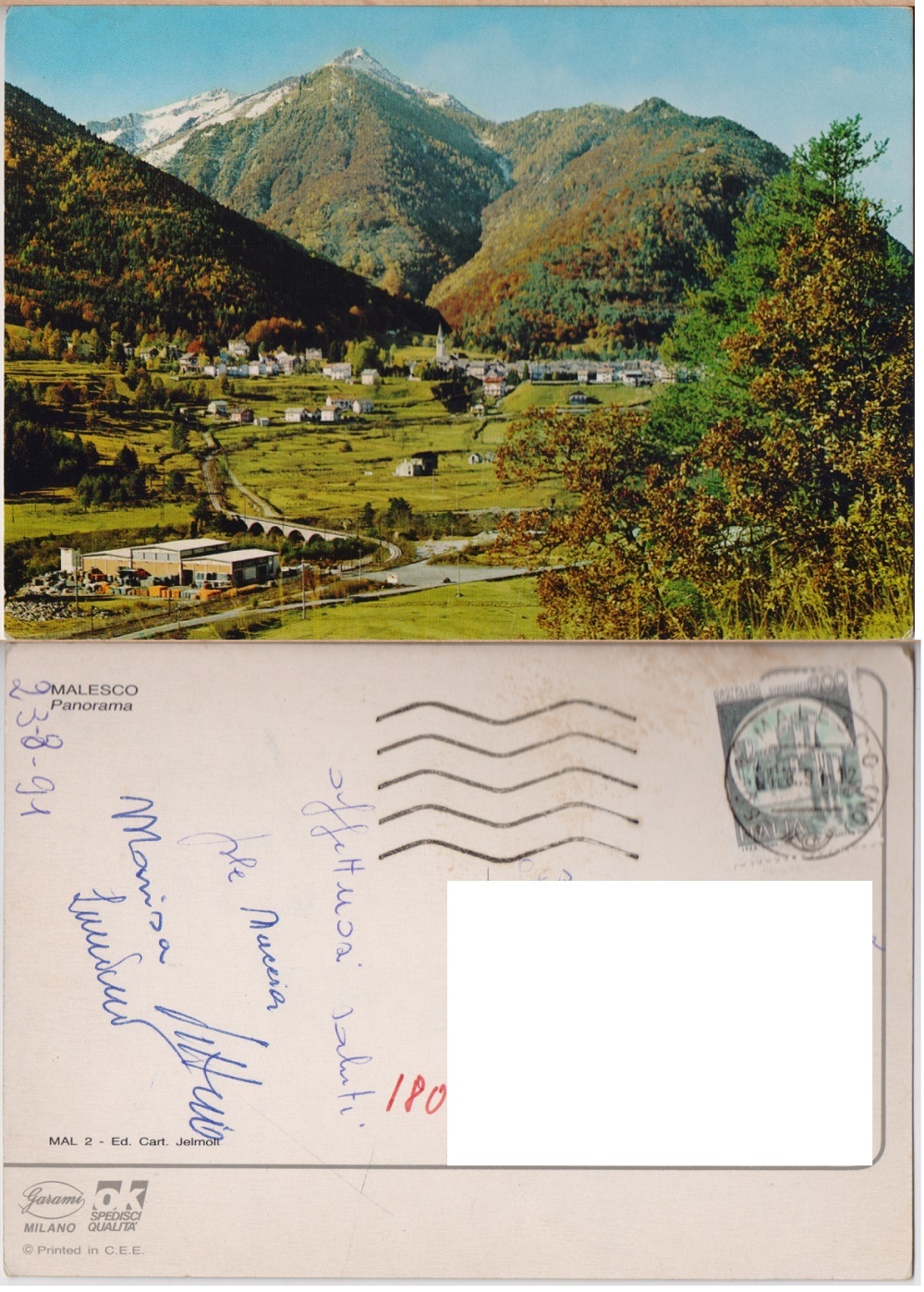 Malesco (NO). Panorama. Viaggiata 1991