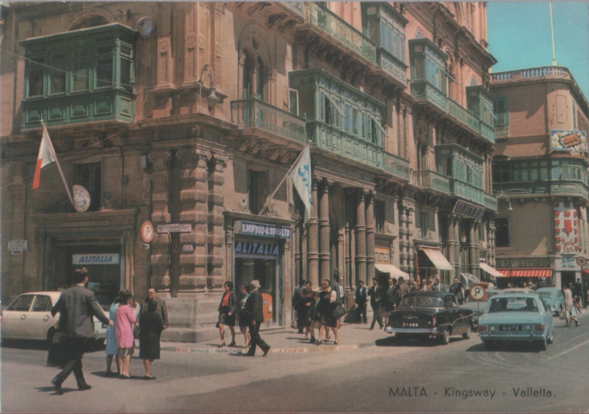Malta. Valletta. Kingsway. Viaggiata 1969