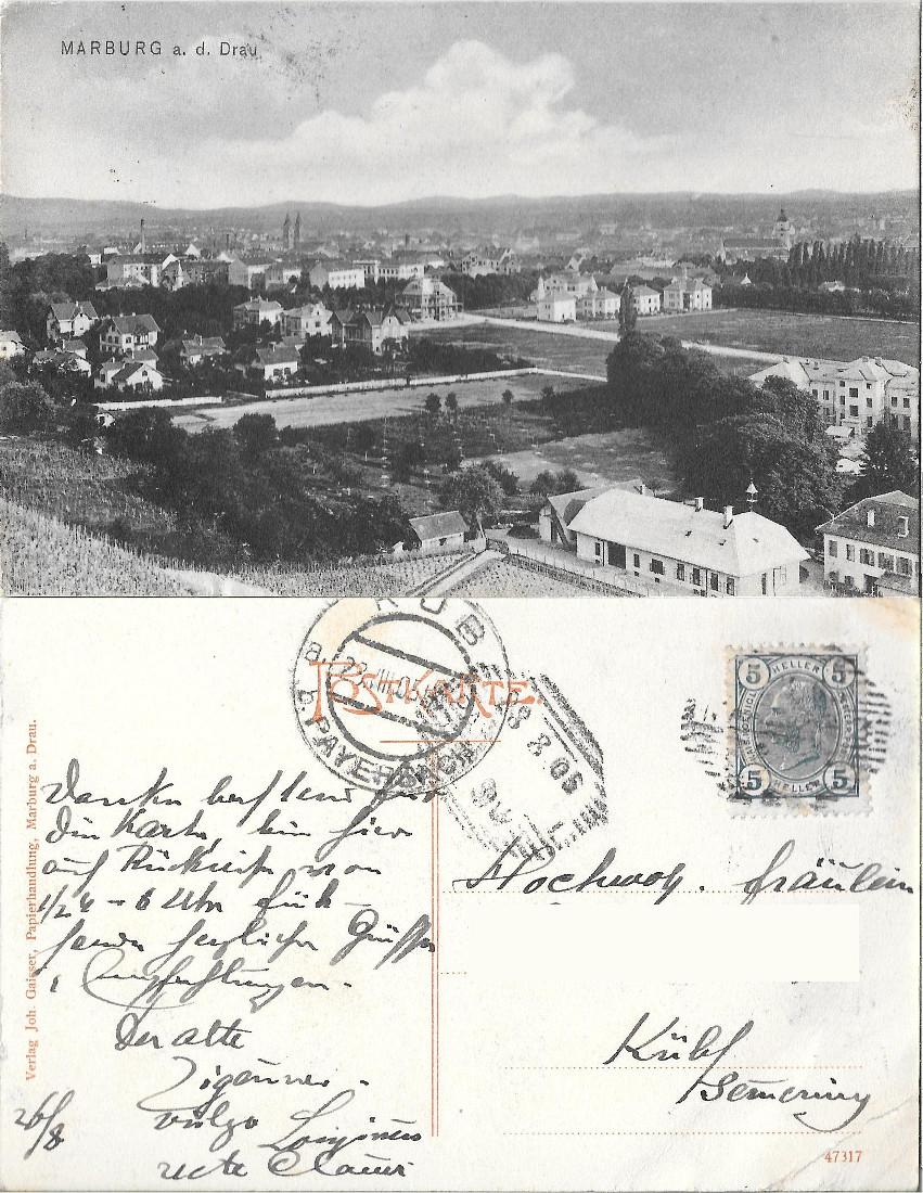 Marburg . Viaggiata 1905