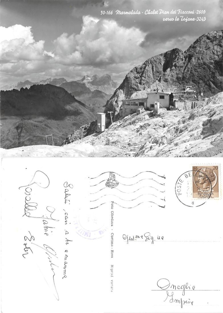 Marmolada. Chalet Pian dei Fiacconi verso le Tofane. Viaggiata