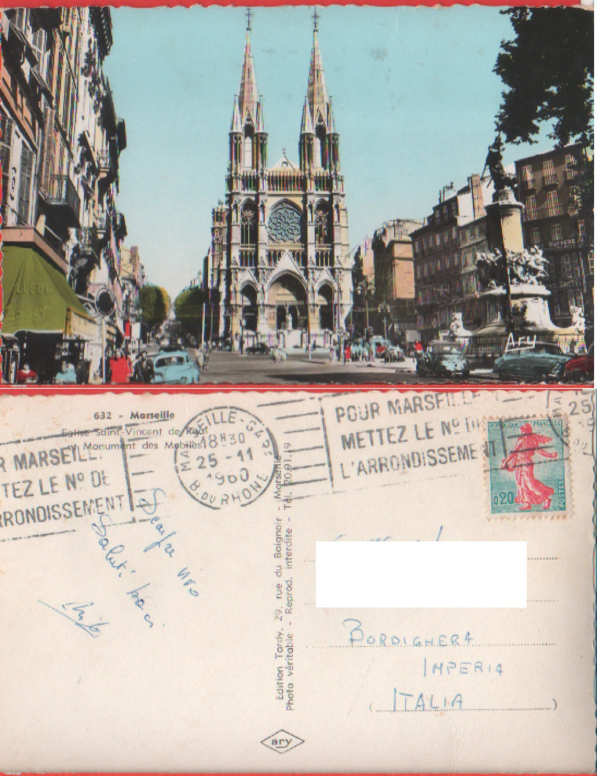 Marsiglia. Eglise Saint Vincent de Raul et Monument des Mobiles. …