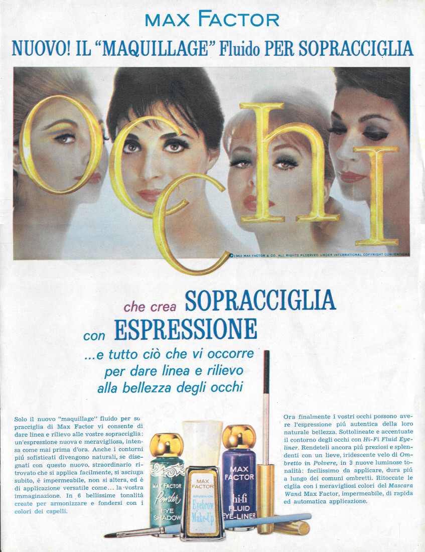 Max Factor per sopracciglia - Advertising 1963