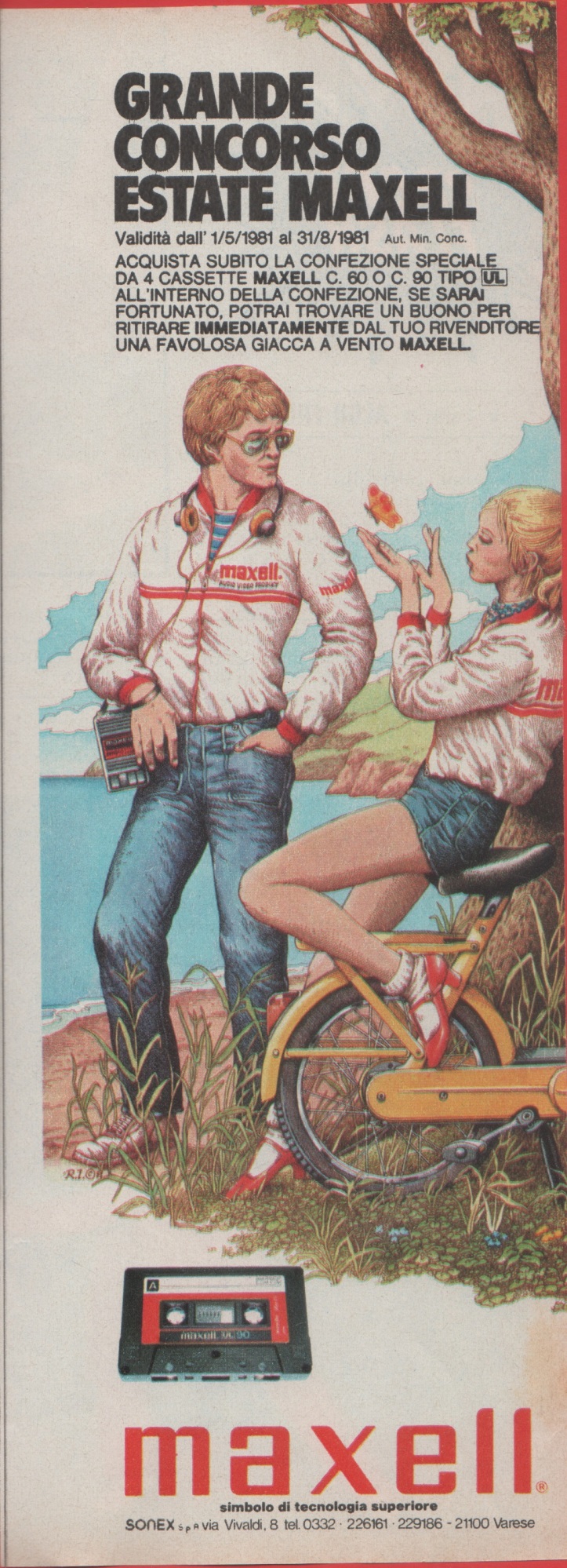 Maxell, simbolo di tecnologia superiore. Advertising 1981