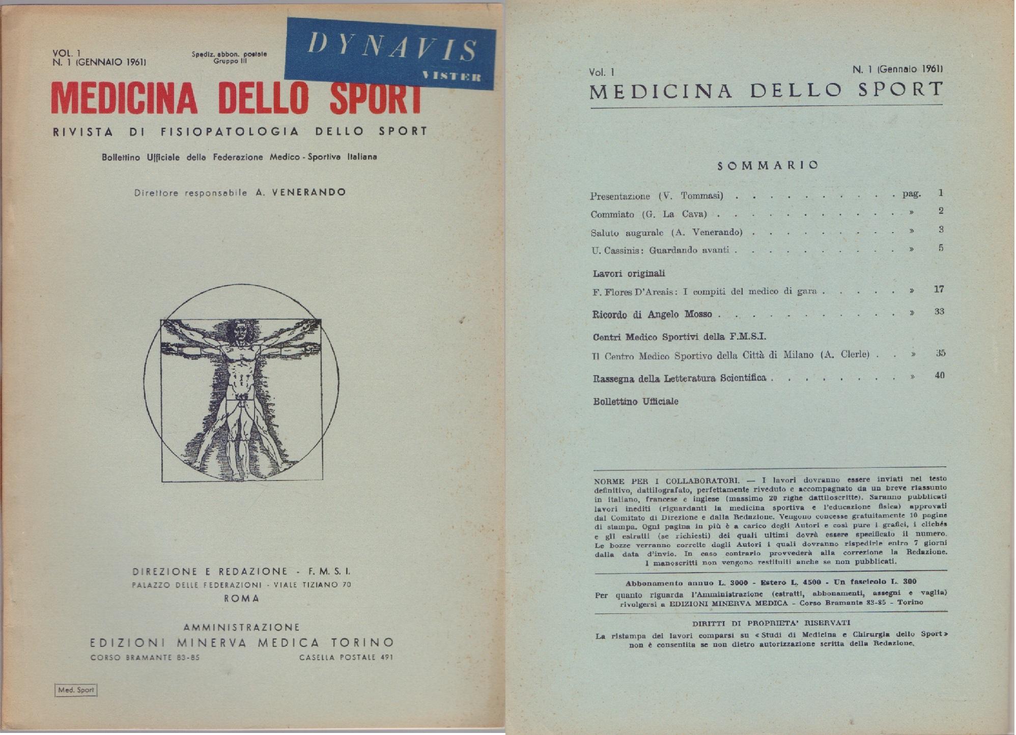 Medicina dello Sport N. 1 - Gennaio 1961
