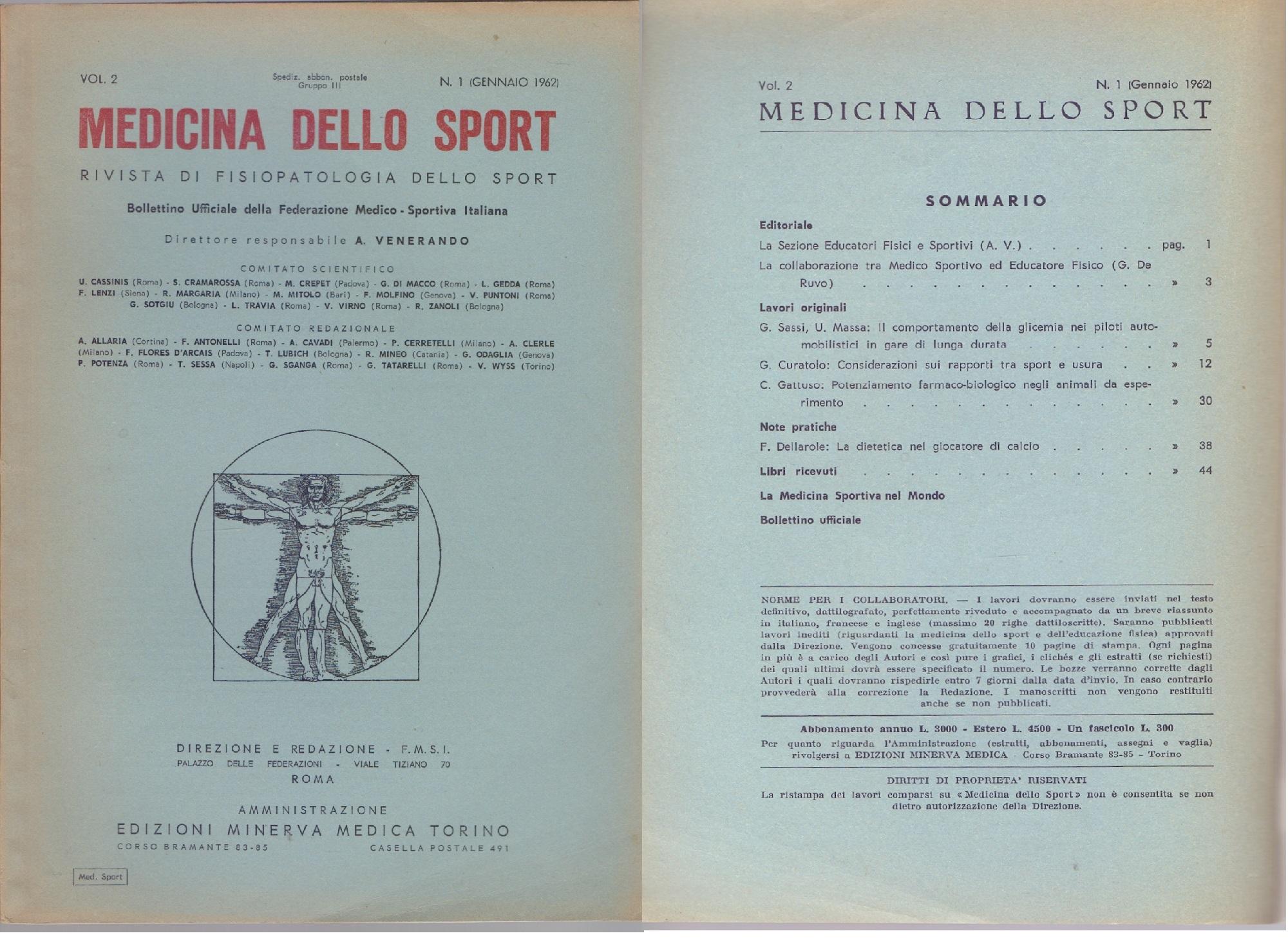 Medicina dello Sport N. 1 - Gennaio 1962
