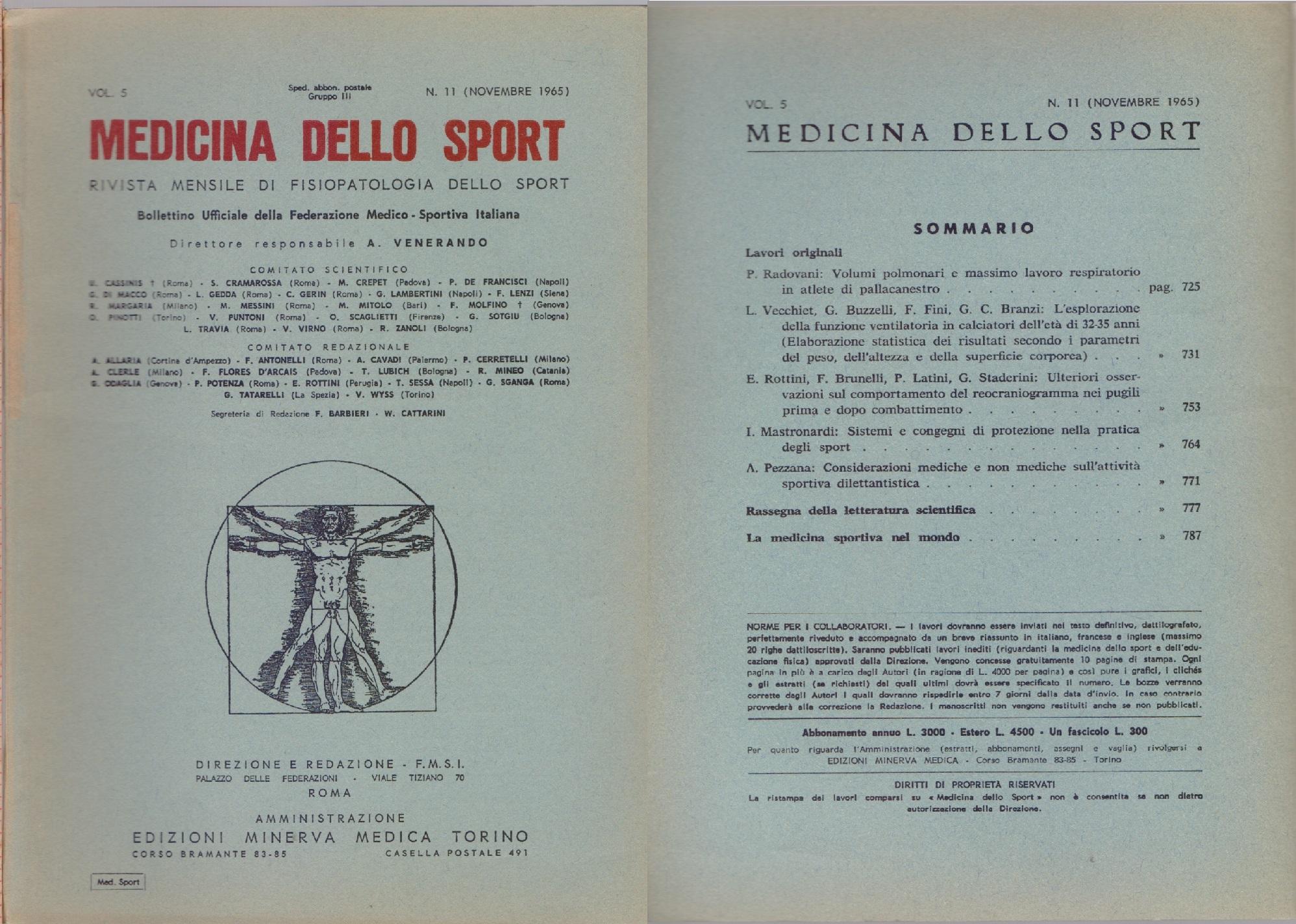 Medicina dello Sport N.11 Novembre 1965