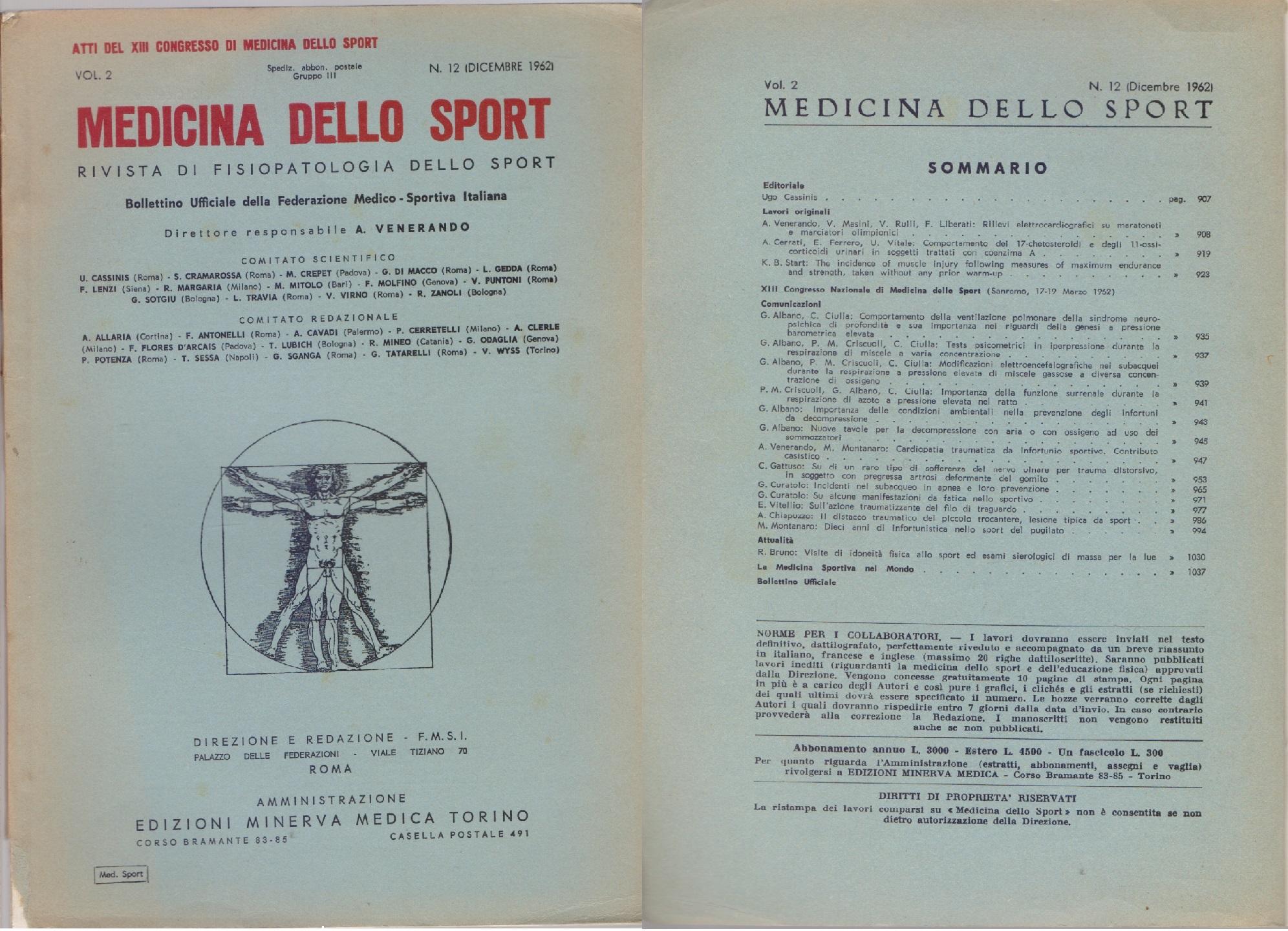 Medicina dello Sport N. 12 Dicembre 1962