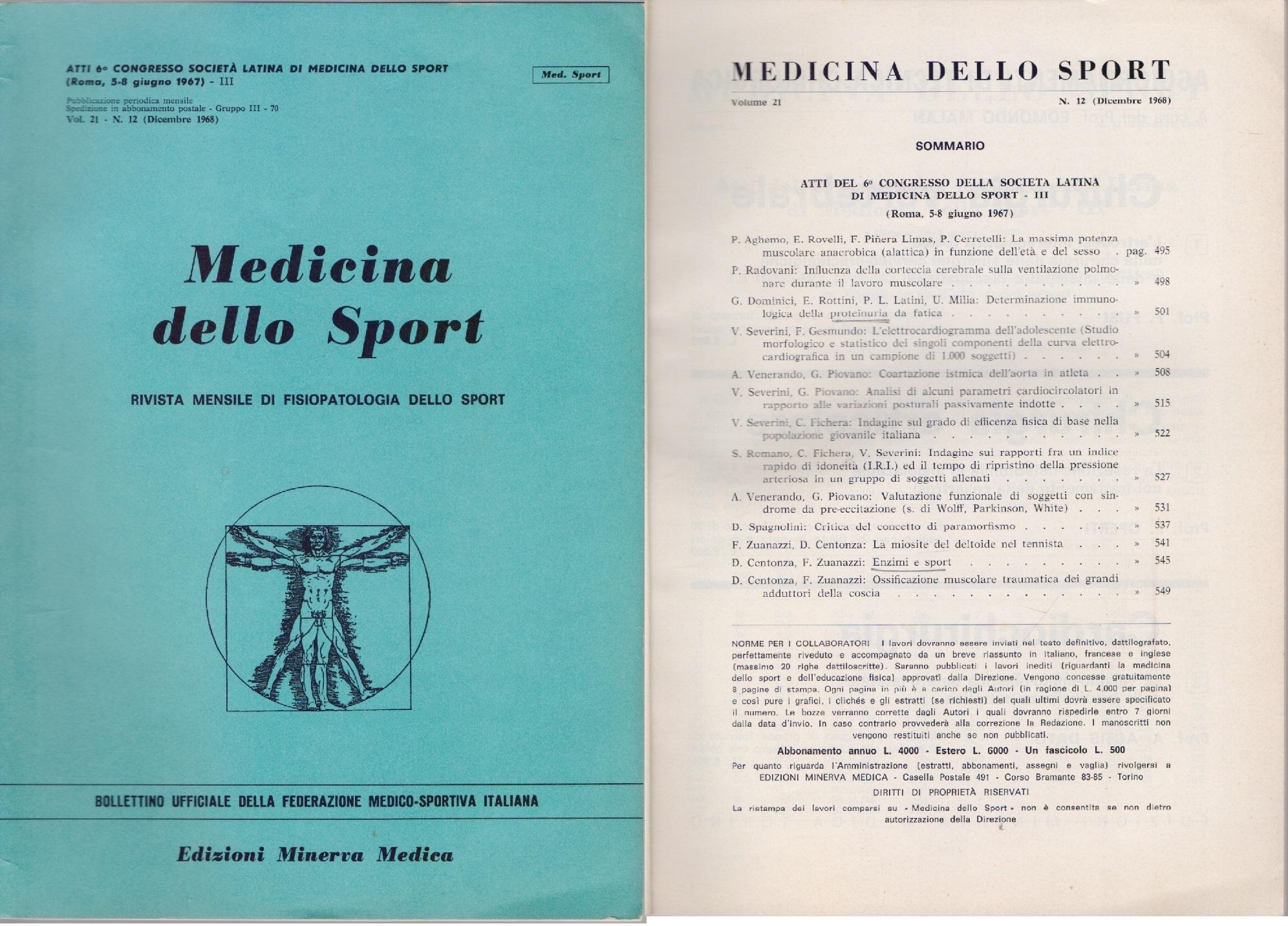 Medicina dello Sport N 12 Dicembre 1968