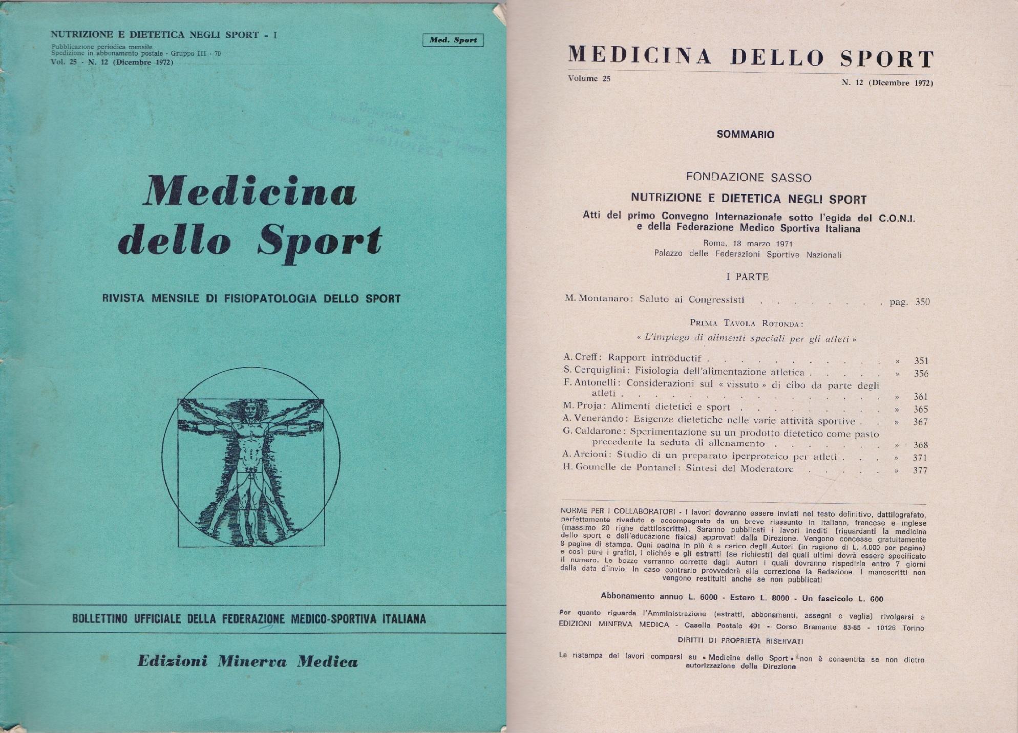 Medicina dello Sport N 12 Dicembre 1972