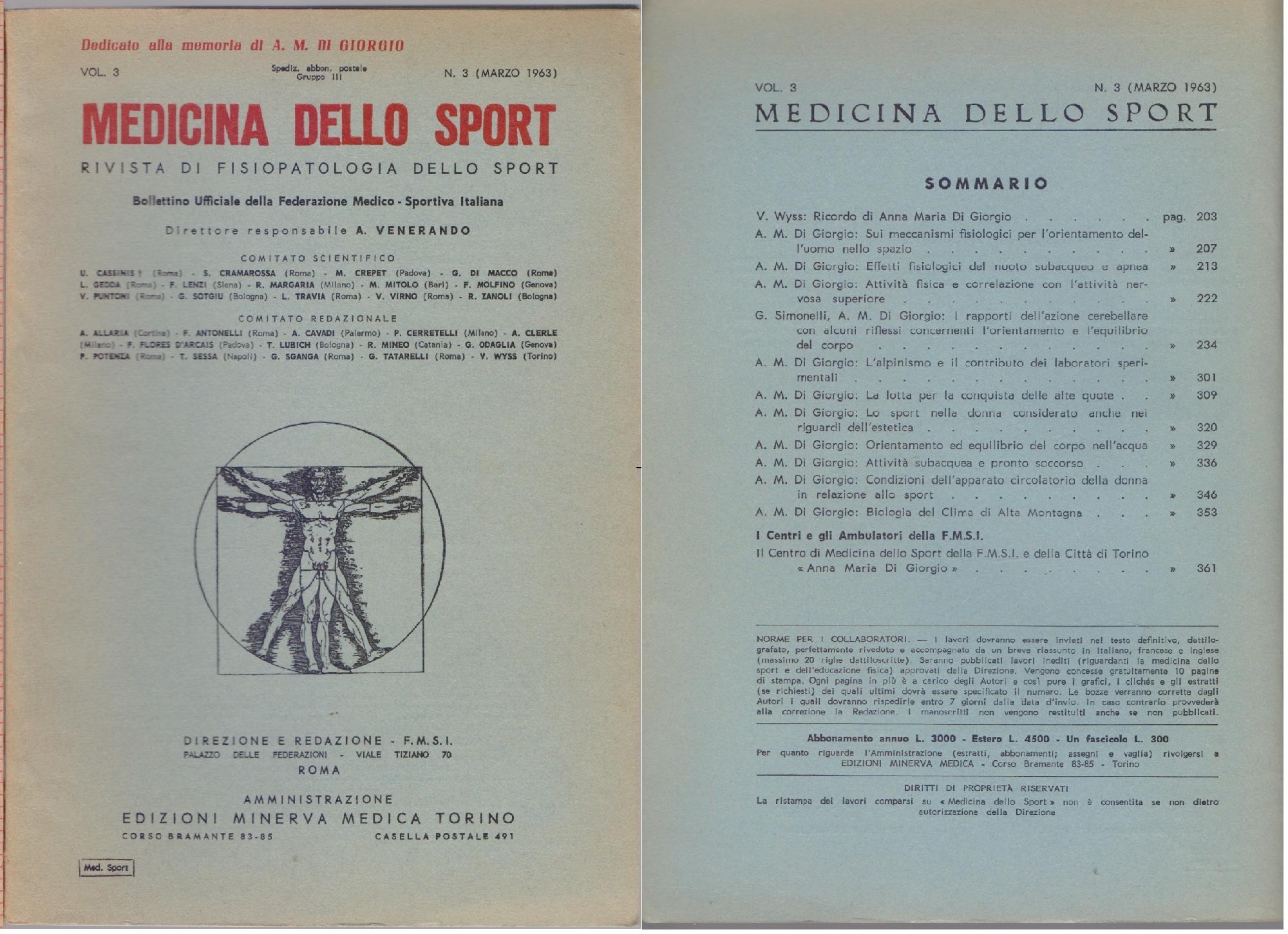 Medicina dello Sport N. 3 Marzo 1963