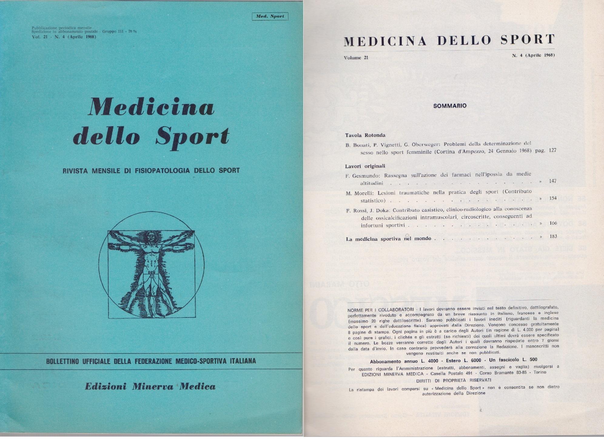 Medicina dello Sport N 4 Aprile 1968