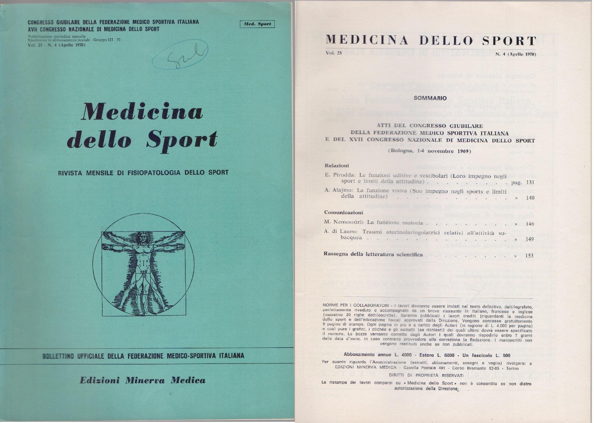 Medicina dello Sport N 4 Aprile 1970