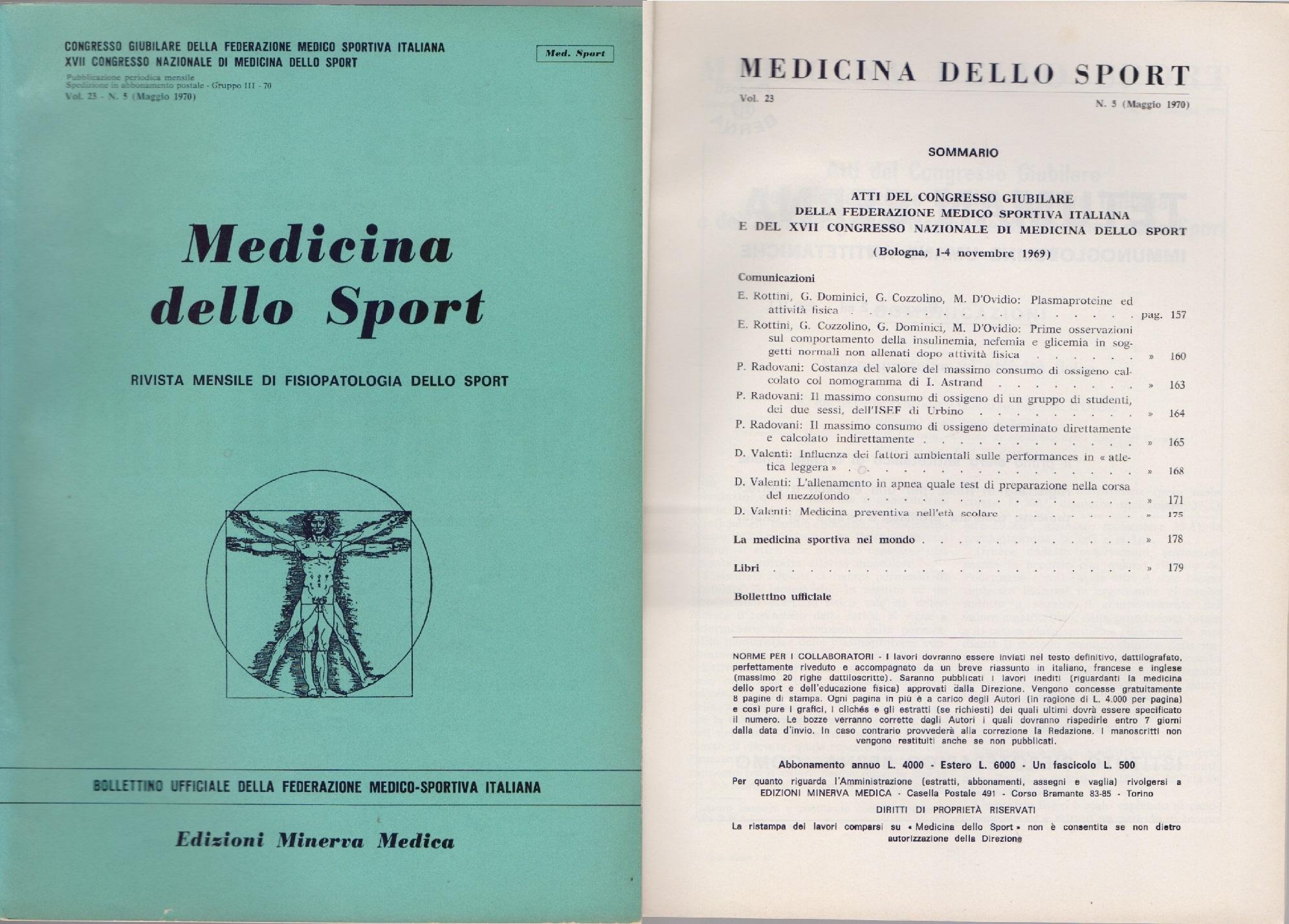 Medicina dello Sport N 5 Maggio 1970