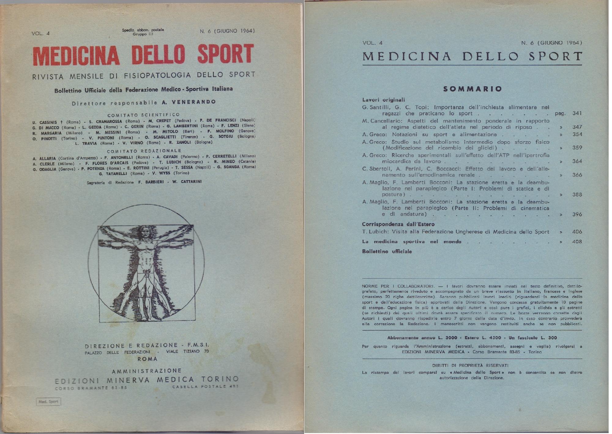 Medicina dello Sport N. 6 Giugno 1964