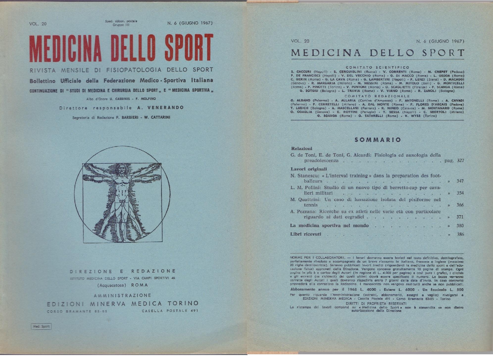 Medicina dello Sport N 6 Giugno 1967