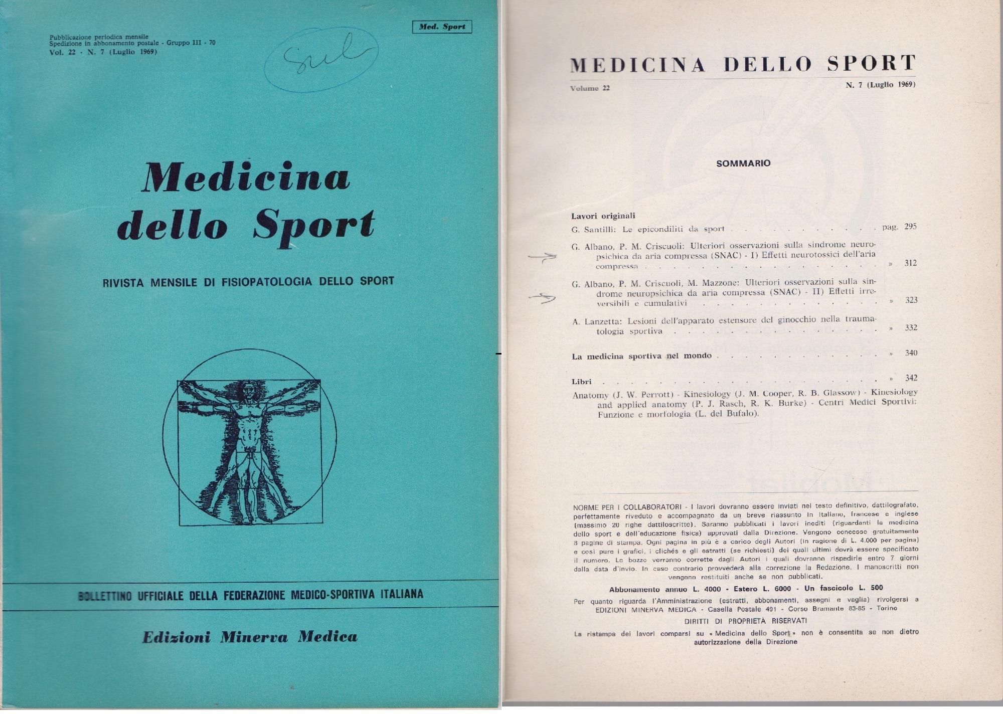 Medicina dello Sport N 7 Luglio 1969