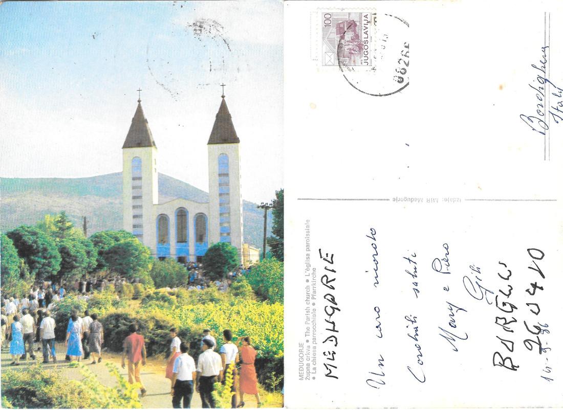 Medugorje. La chiesa parrocchiale (JUG). Viaggiata 1986