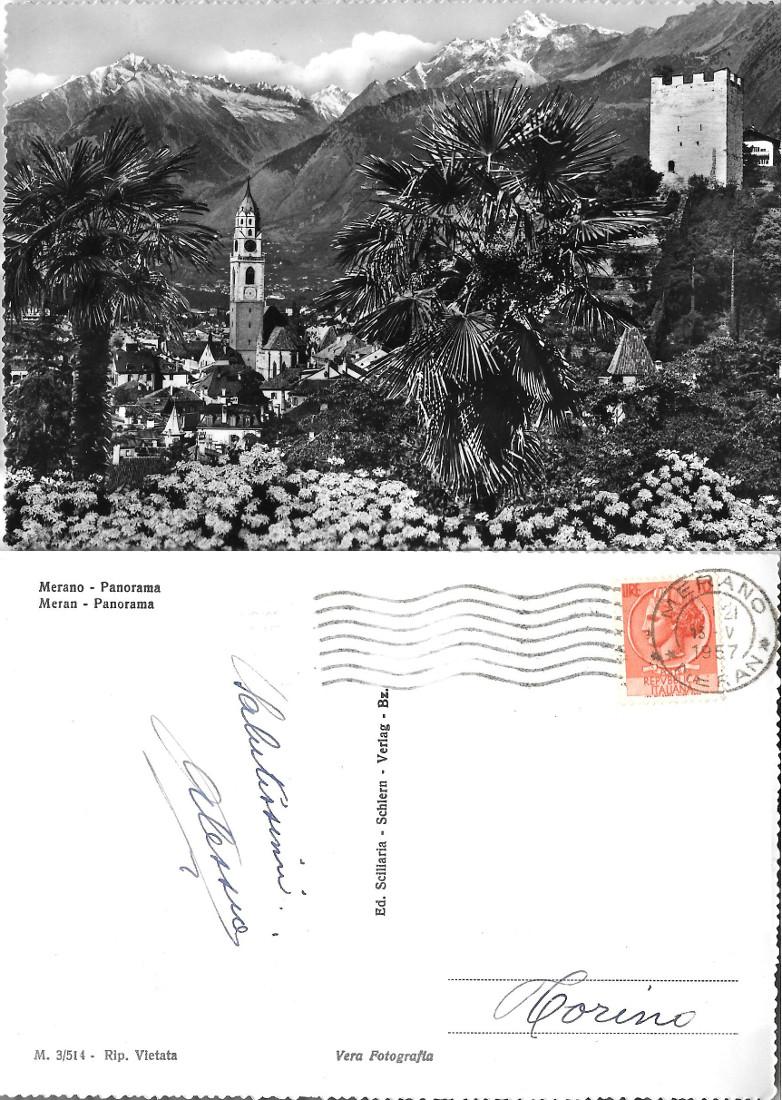 Merano. Panorama. Viaggiata 1957