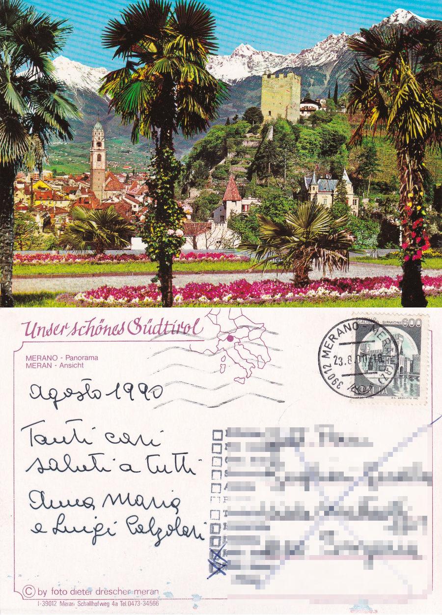 Merano. Panorama. Viaggiata 1990