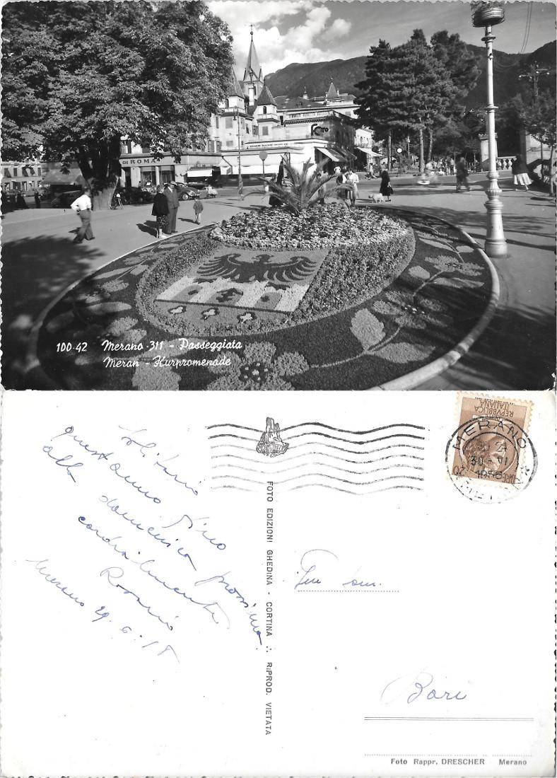 Merano. Passeggiata. Viaggiata 1958