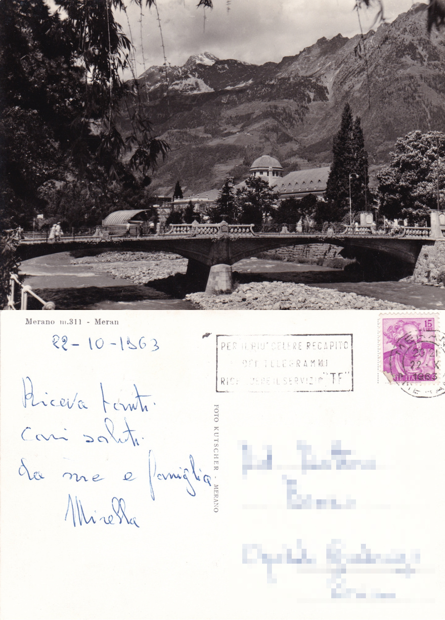 Merano. Viaggiata 1963