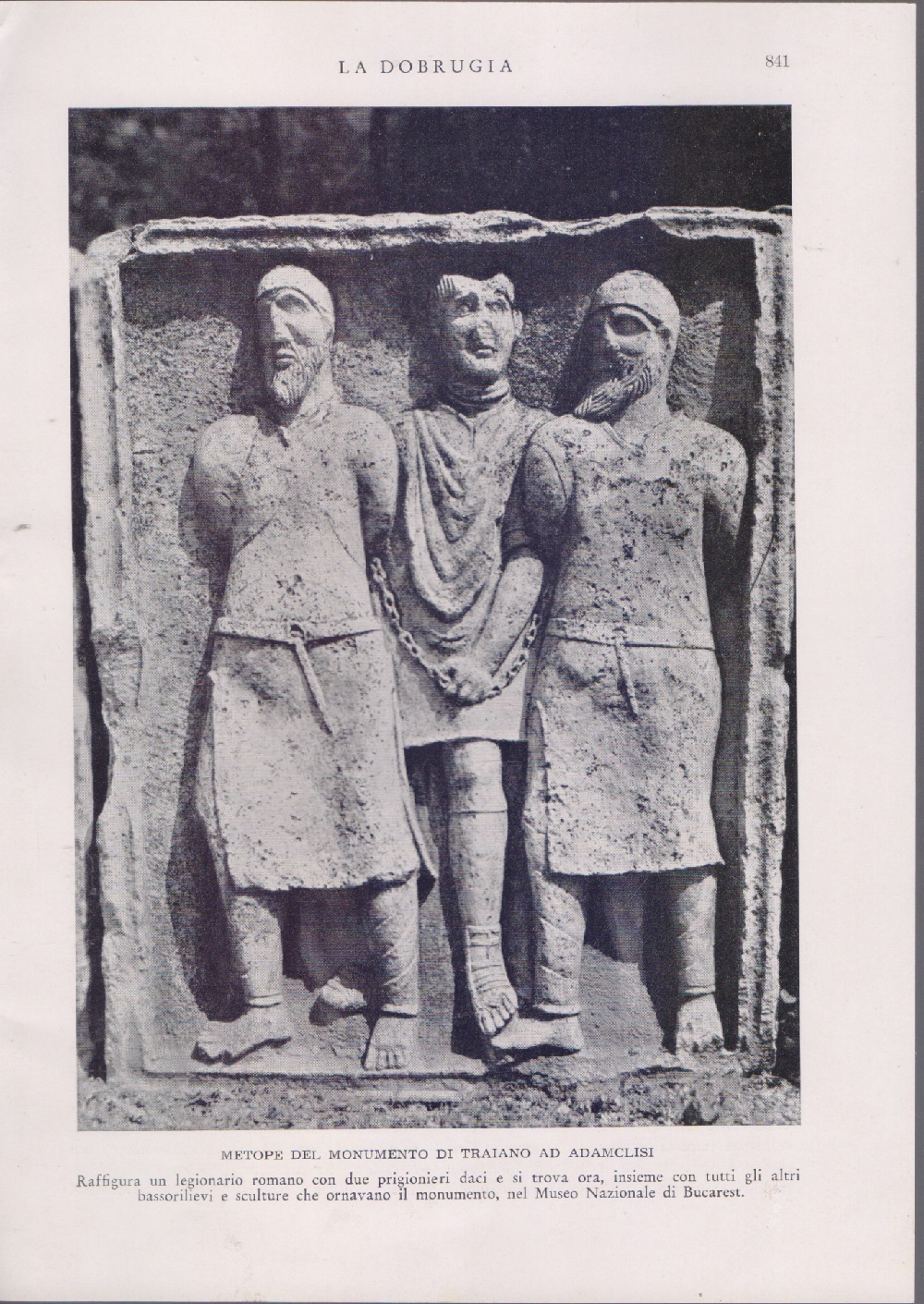 Metope del monumanto di Traino ad Adamclisi (Romania). Immagine 1940