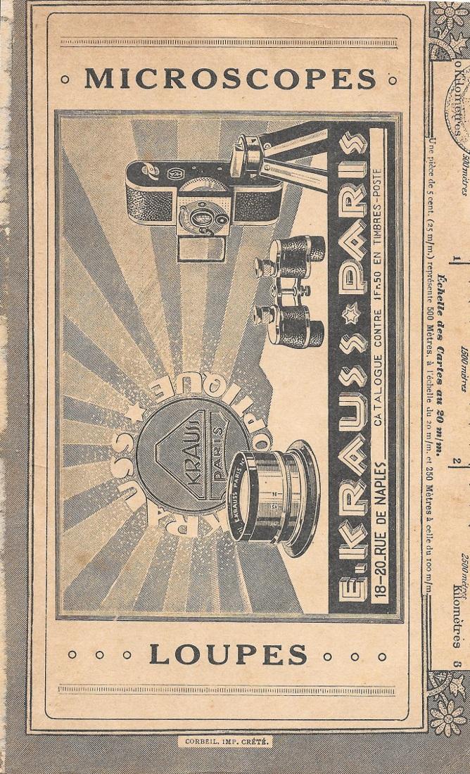 Microscopes Loupes. E. Krauss. Paris. Pubblicita 1926