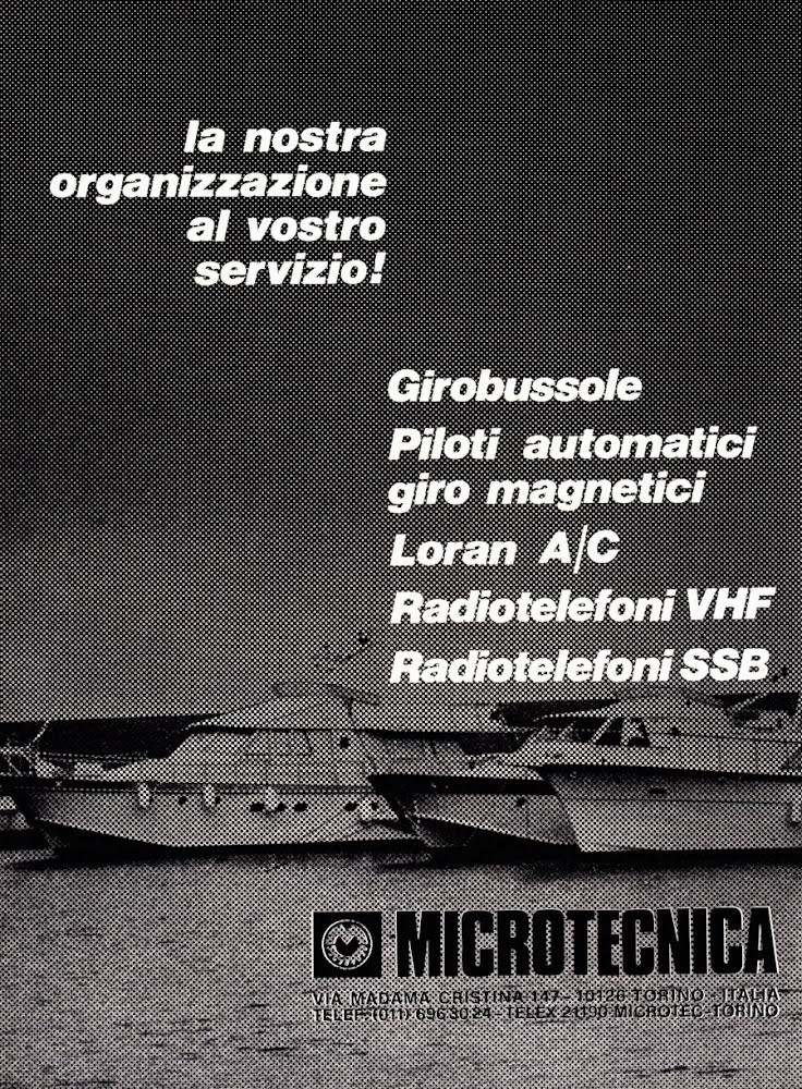 Microtecnica / Catamarani Italmarine. Advertising 1974